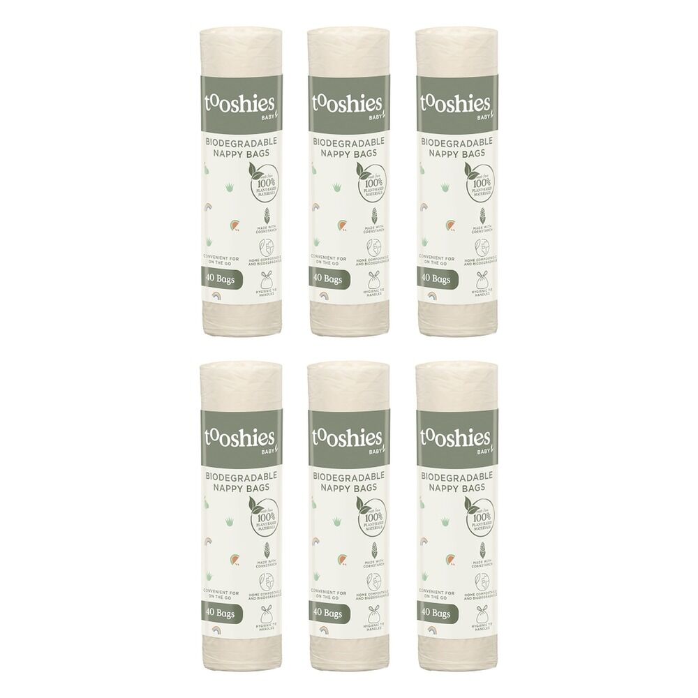 tooshies Eco Biodegradable Nappy Bags 40 Pack Bundle of 6