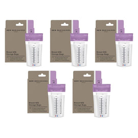 New Beginnings Breast Milk Storage Bags 25 Pack Bundle of 5