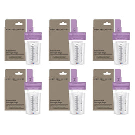 New Beginnings Breast Milk Storage Bags 25 Pack Bundle of 6