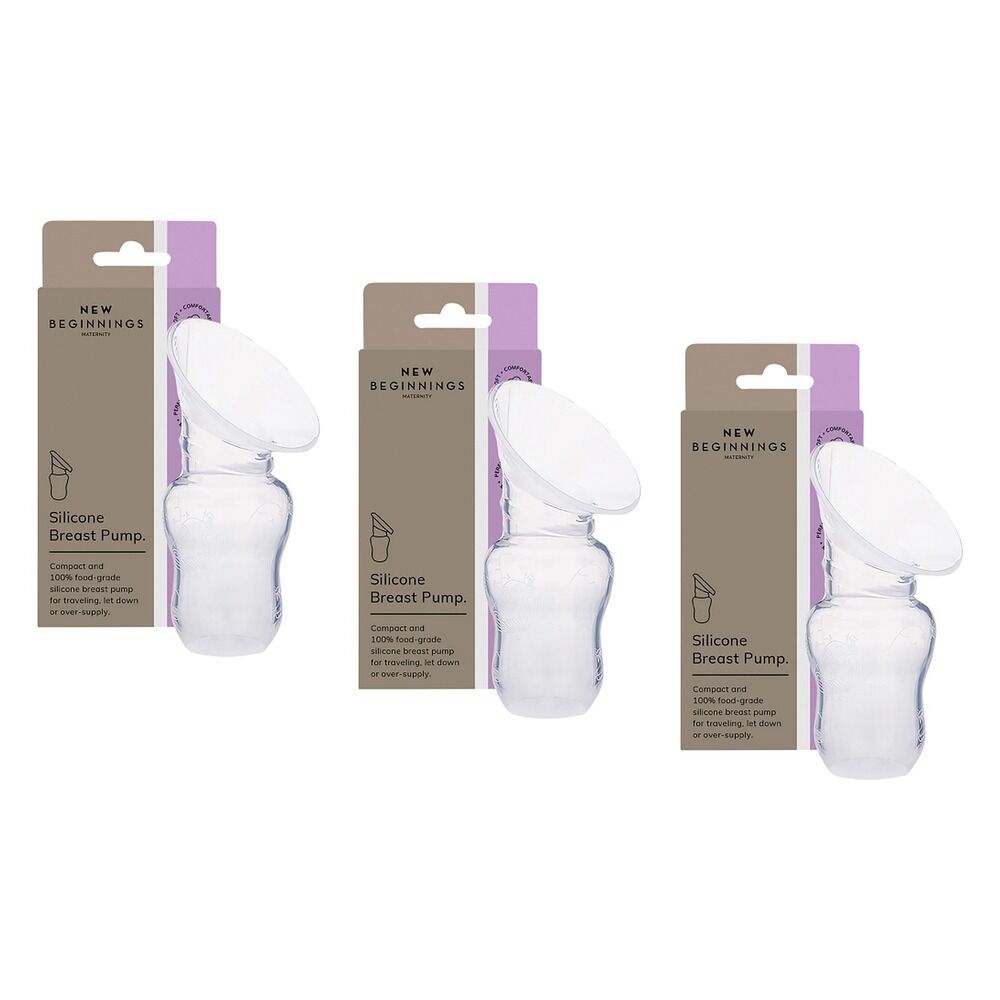 New Beginnings Silicone Manual Breast Pump Pack of 3