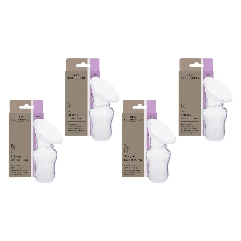 New Beginnings Silicone Manual Breast Pump Pack of 4