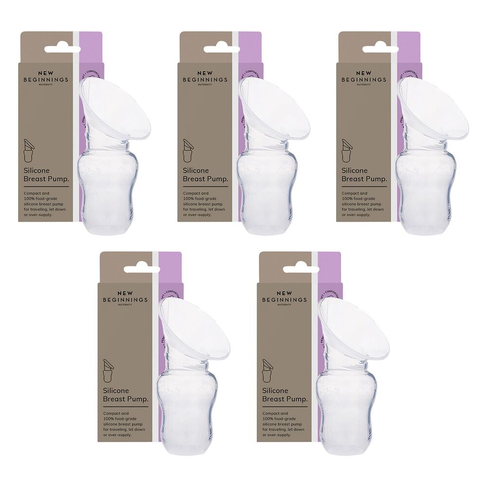 New Beginnings Silicone Manual Breast Pump Pack of 5