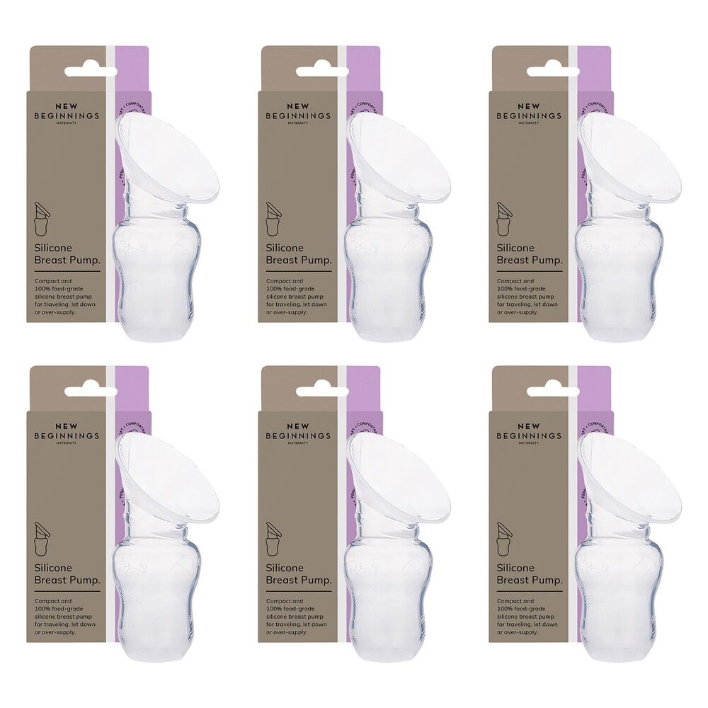 New Beginnings Silicone Manual Breast Pump Pack of 6