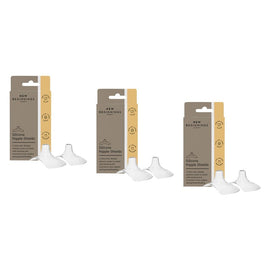 New Beginnings Silicone Nipple Shield 2 Pack Bundle of 3