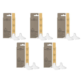 New Beginnings Silicone Nipple Shield 2 Pack Bundle of 5