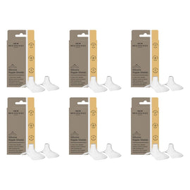 New Beginnings Silicone Nipple Shield 2 Pack Bundle of 6