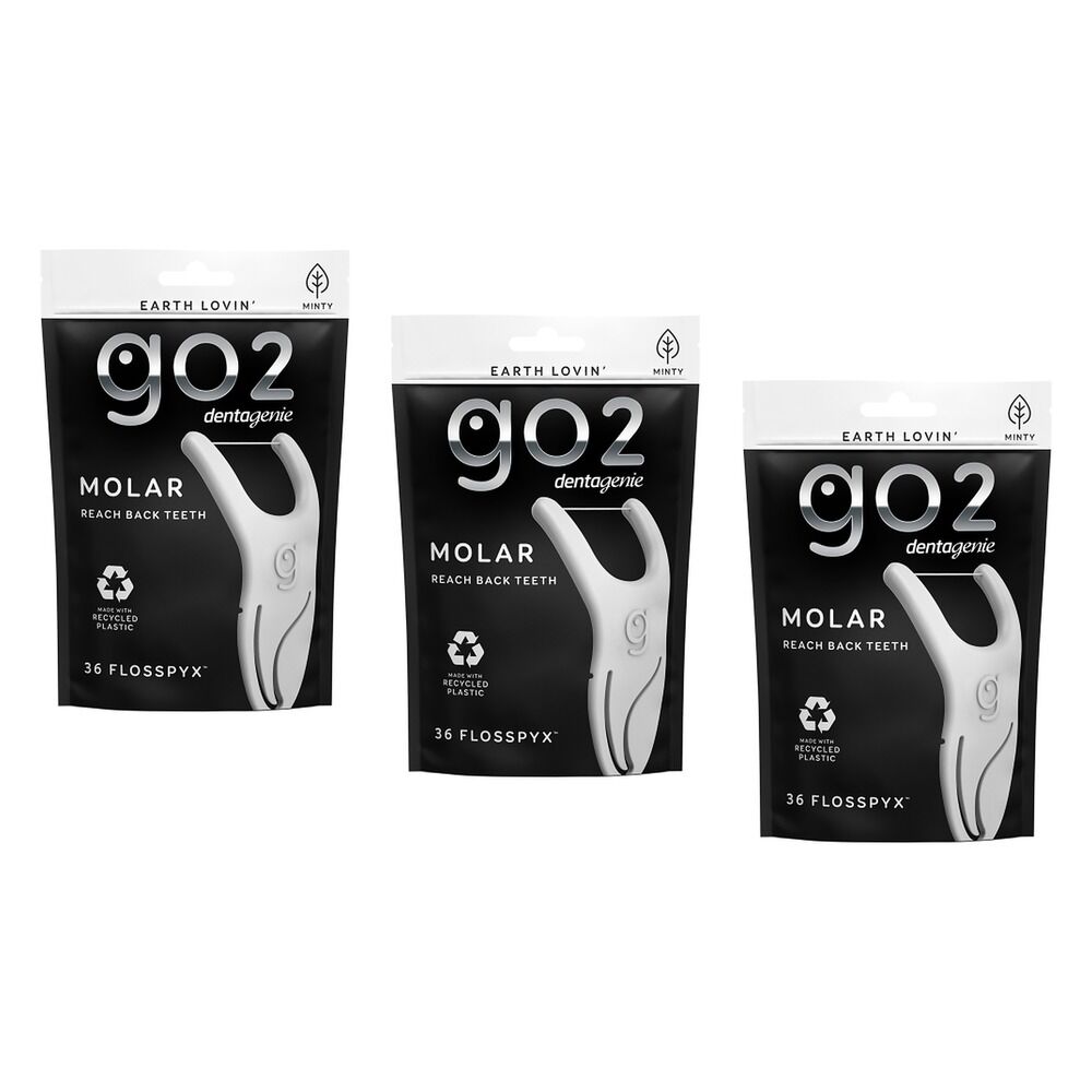 Dentagenie Molar Flosspyx Minty Floss Picks 36 Pack Bundle of 3
