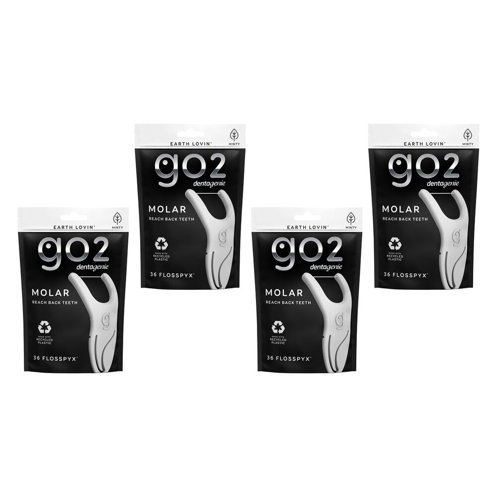Dentagenie Molar Flosspyx Minty Floss Picks 36 Pack Bundle of 4