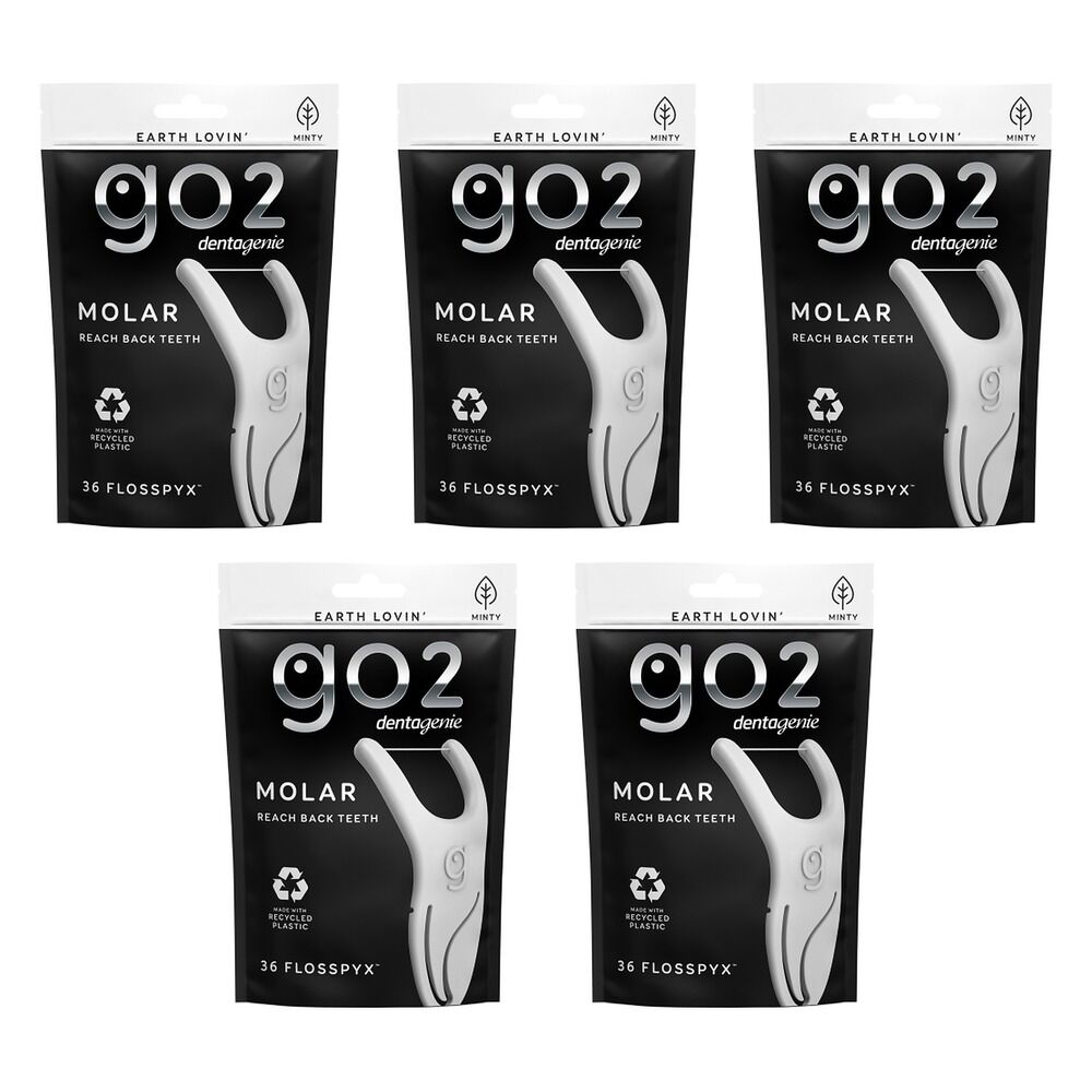 Dentagenie Molar Flosspyx Minty Floss Picks 36 Pack Bundle of 5