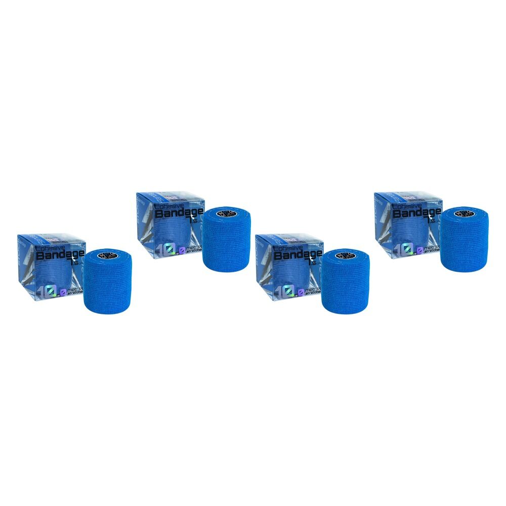 Medstock Cohesive Bandage Blue 7.5cm x 10m 1 Roll Pack of 4