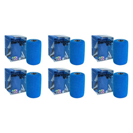 Medstock Cohesive Bandage Blue 10cm x 10m 1 Roll Pack of 6