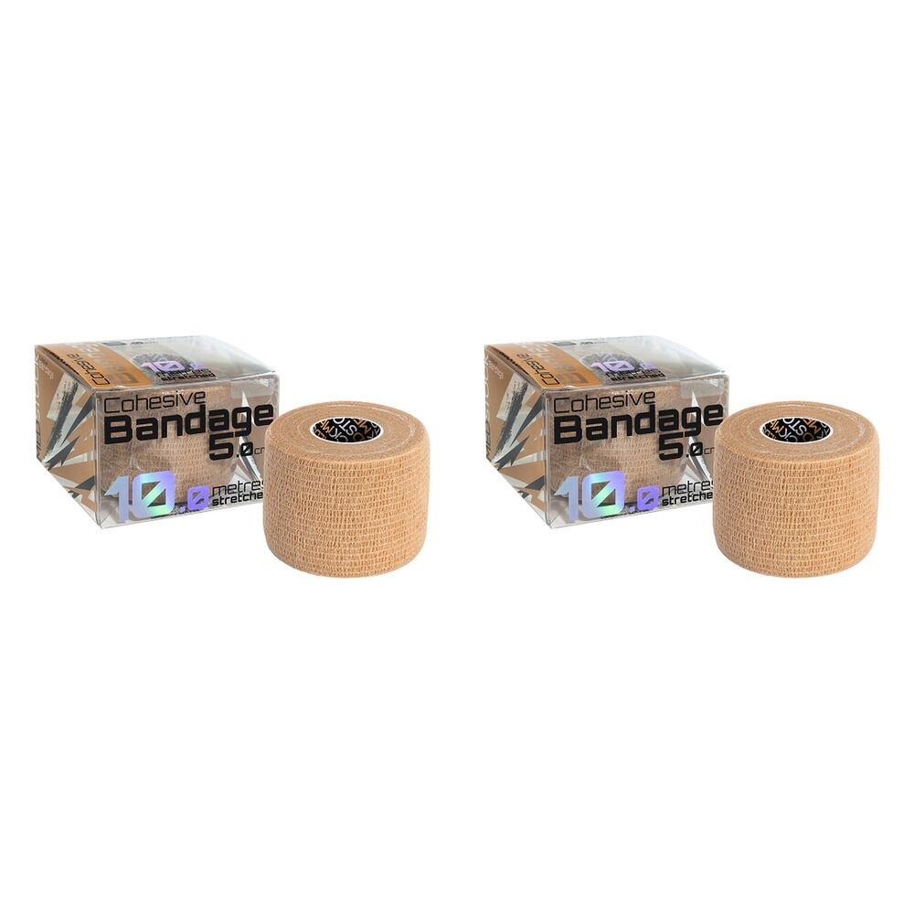 Medstock Cohesive Bandage Beige 5cm x 10m 1 Roll Pack of 2
