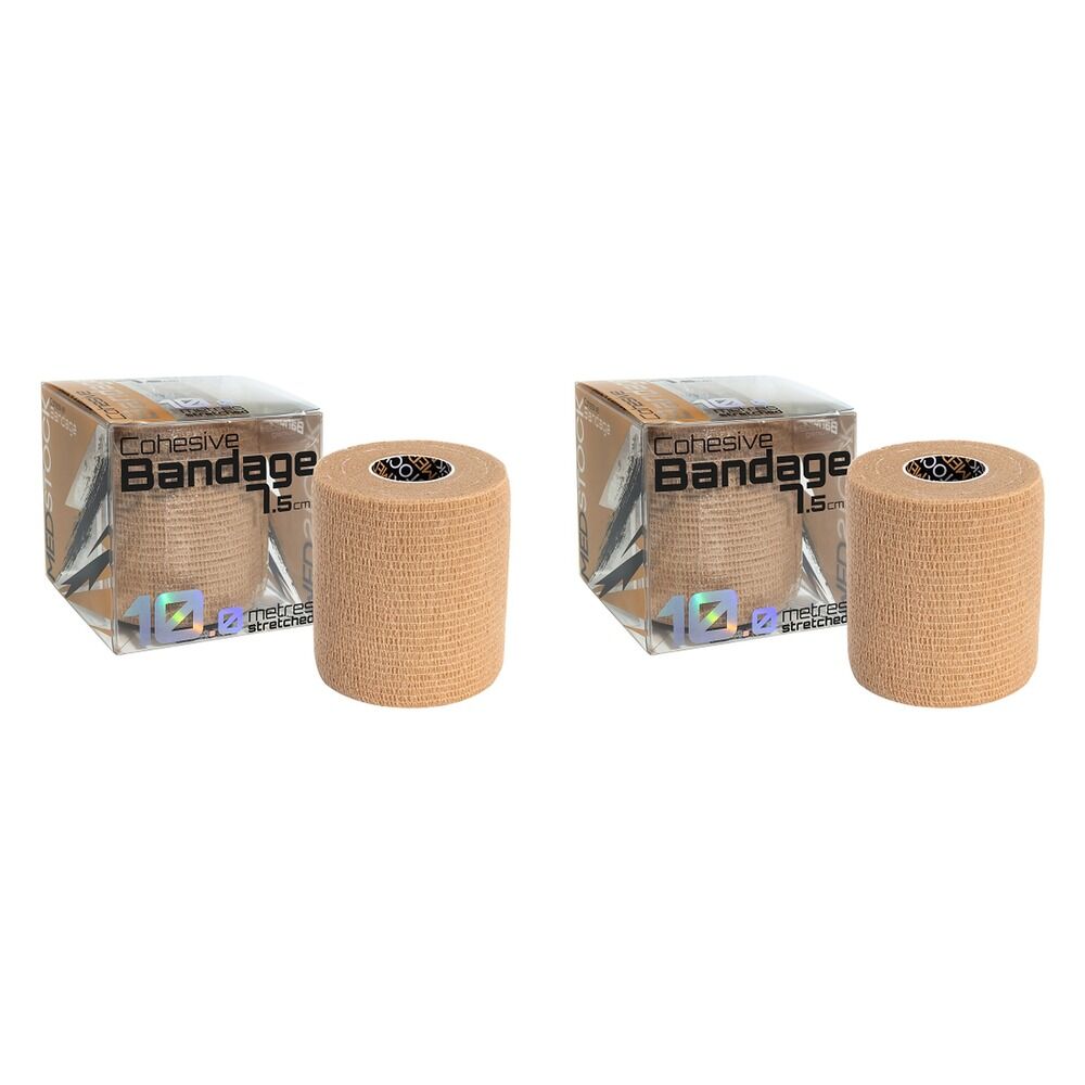 Medstock Cohesive Bandage Beige 7.5cm x 10m 1 Roll Pack of 2
