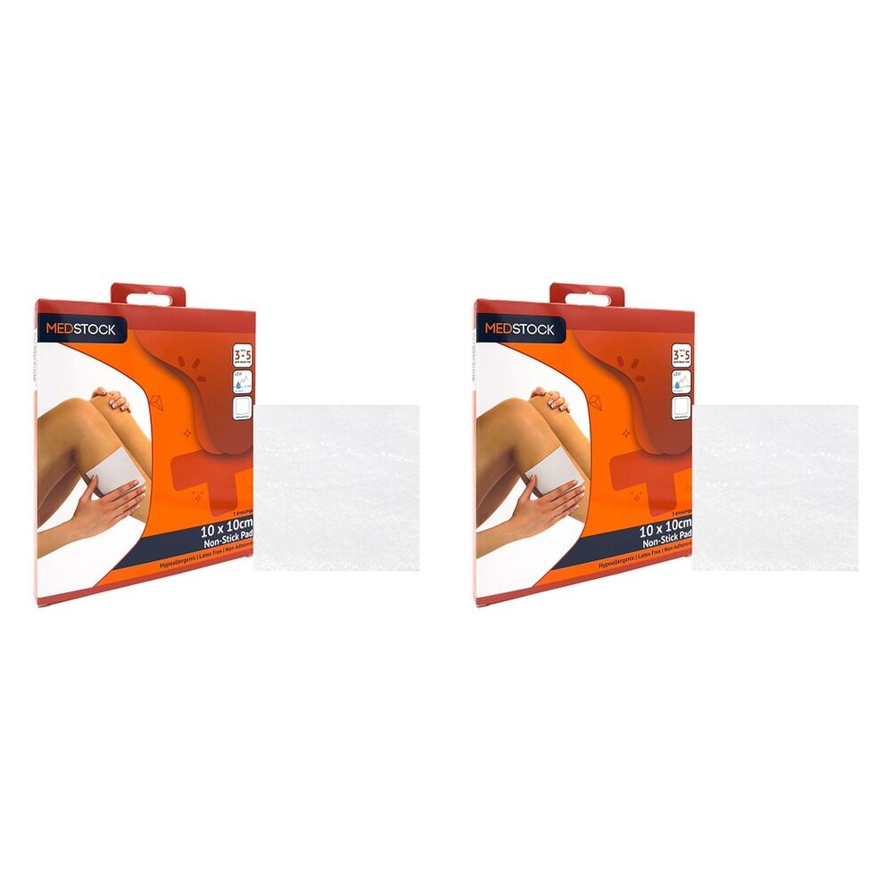 Medstock Non-Stick Pad 10cm x 10cm 3 Pack Bundle of 2