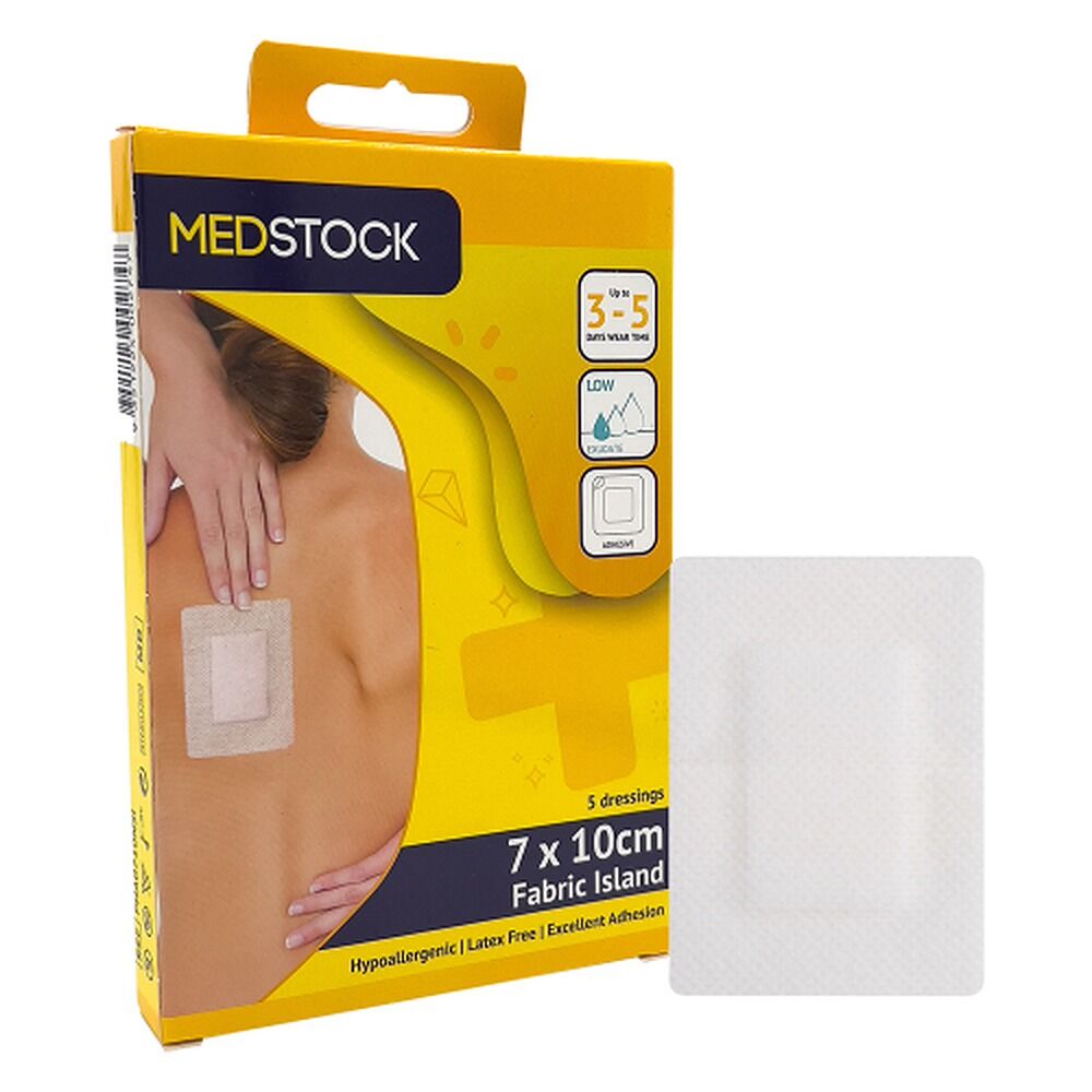Medstock Fabric Island Dressing 7cm x 10cm 5 Pack