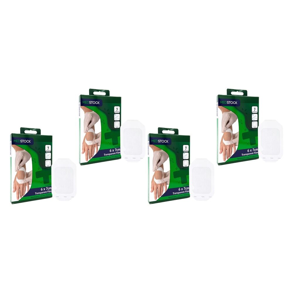 Medstock Transparent Film Dressing 6cm x 7cm 5 Pack Bundle of 4