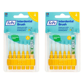 TEPE Interdental Brush 0.7mm Yellow 6 Pack Bundle of 2