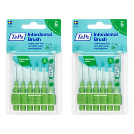 TEPE Interdental Brush 0.8mm Green 6 Pack Bundle of 2