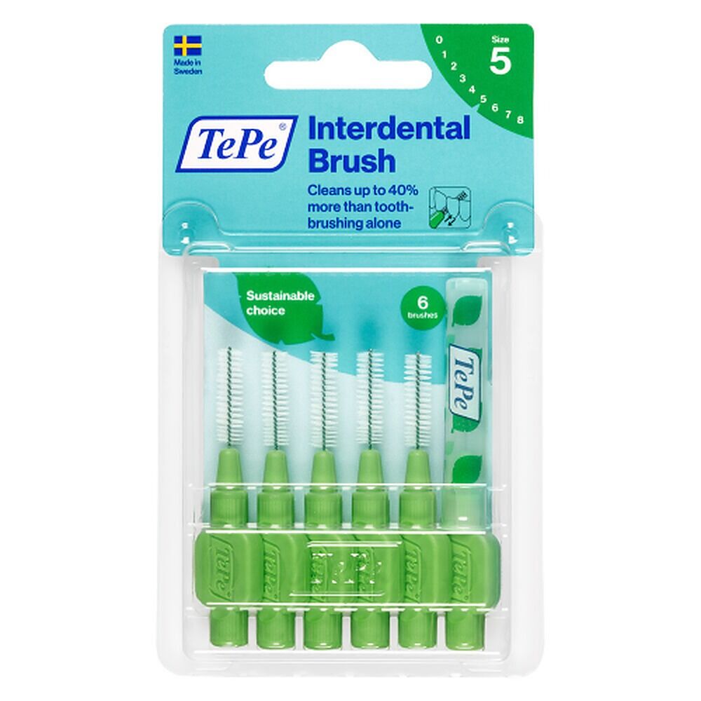TEPE Interdental Brush 0.8mm Green 6 Pack