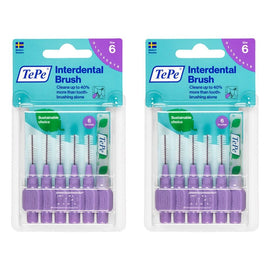 TEPE Interdental Brush 1.1mm Purple 6 Pack Bundle of 2