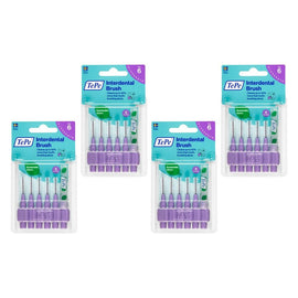 TEPE Interdental Brush 1.1mm Purple 6 Pack Bundle of 4