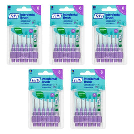 TEPE Interdental Brush 1.1mm Purple 6 Pack Bundle of 5