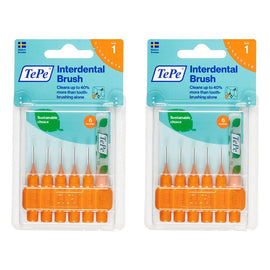 TEPE Interdental Brush 0.45mm Orange 6 Pack Bundle of 2