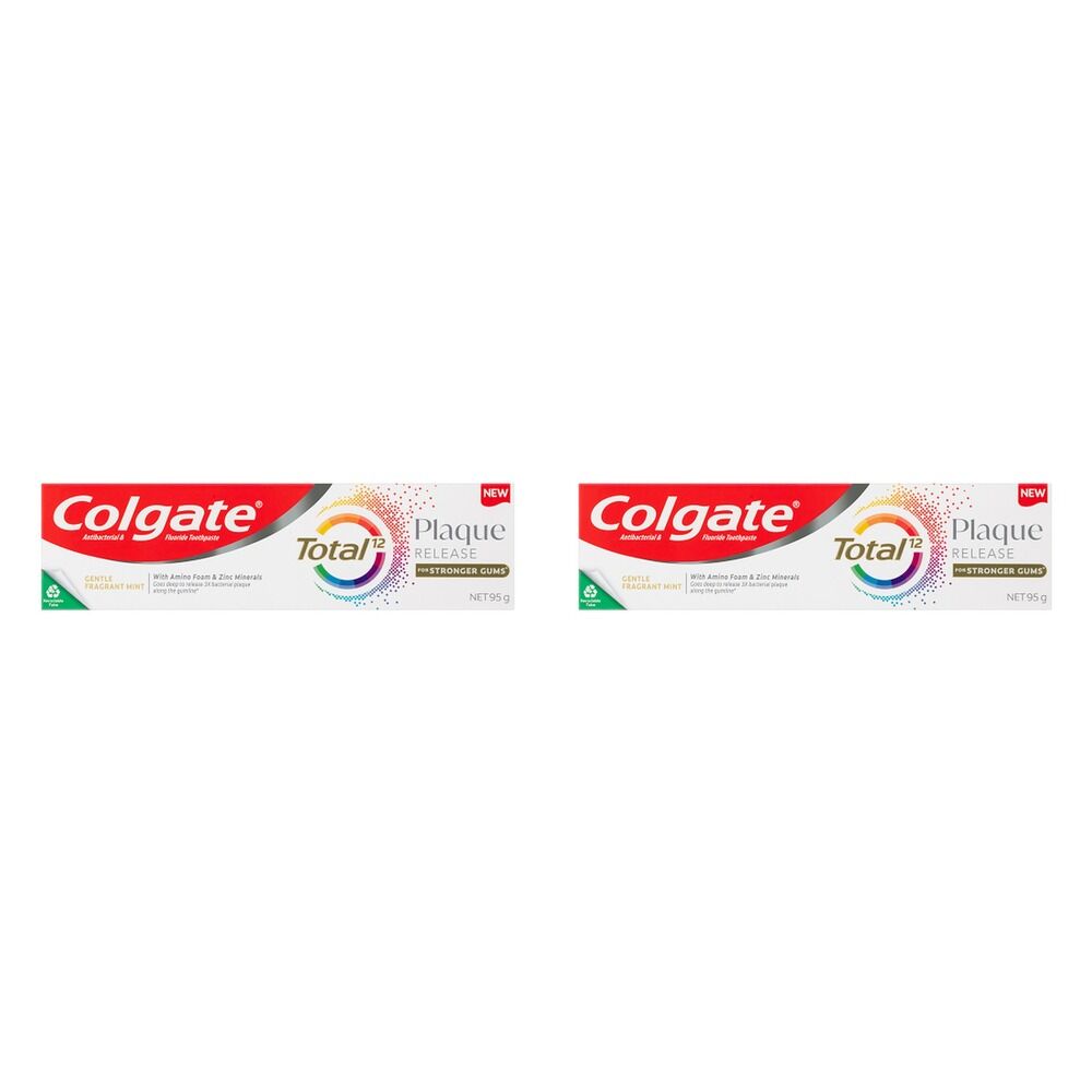 Colgate Total Plaque Release Toothpaste Fragrant Mint 95g Pack of 2
