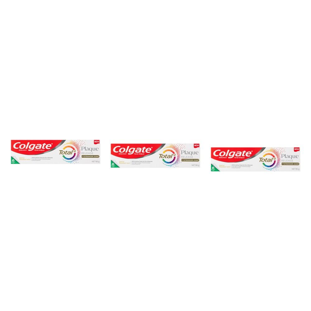 Colgate Total Plaque Release Toothpaste Fragrant Mint 95g Pack of 3