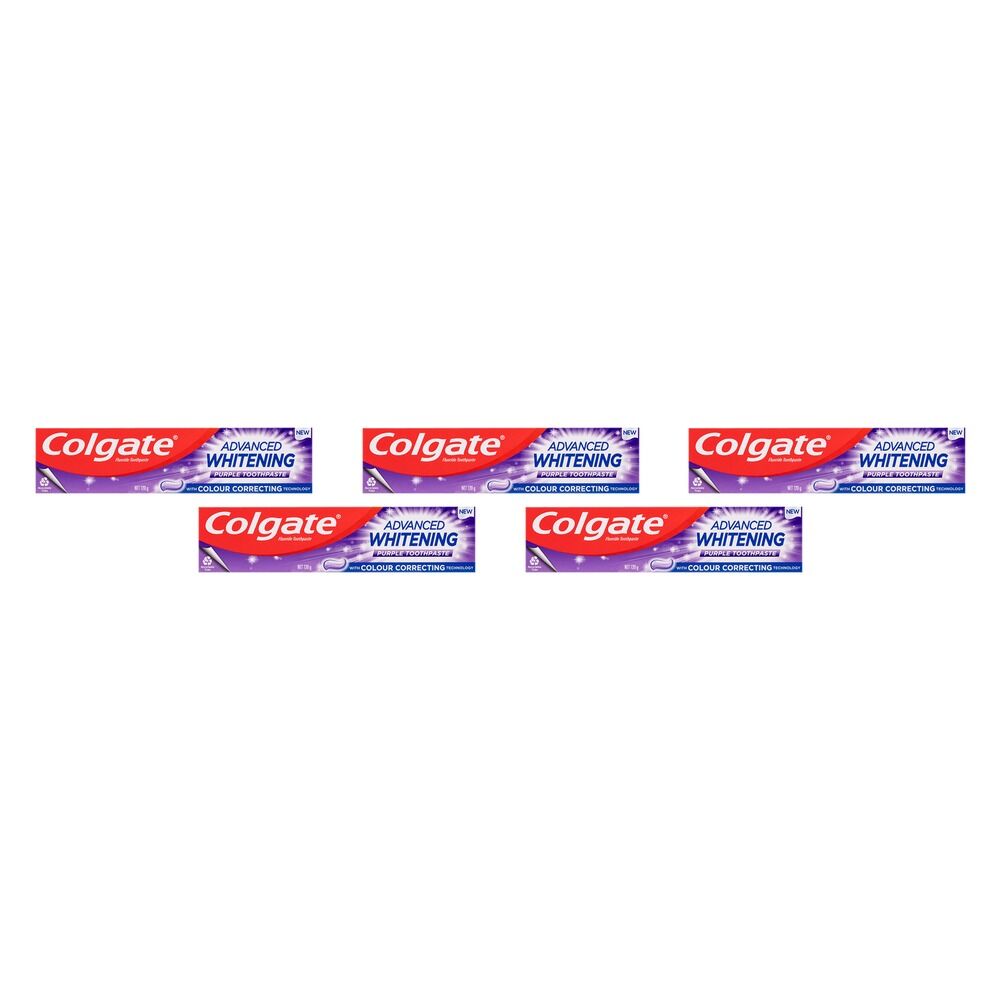 Colgate Advanced Whitening Purple Toothpaste 120g Pack of 5