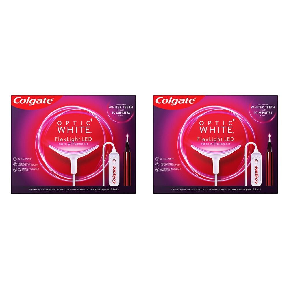 Colgate Optic White FlexLight LED Whitening Kit & Whitening Pen Pack of 2