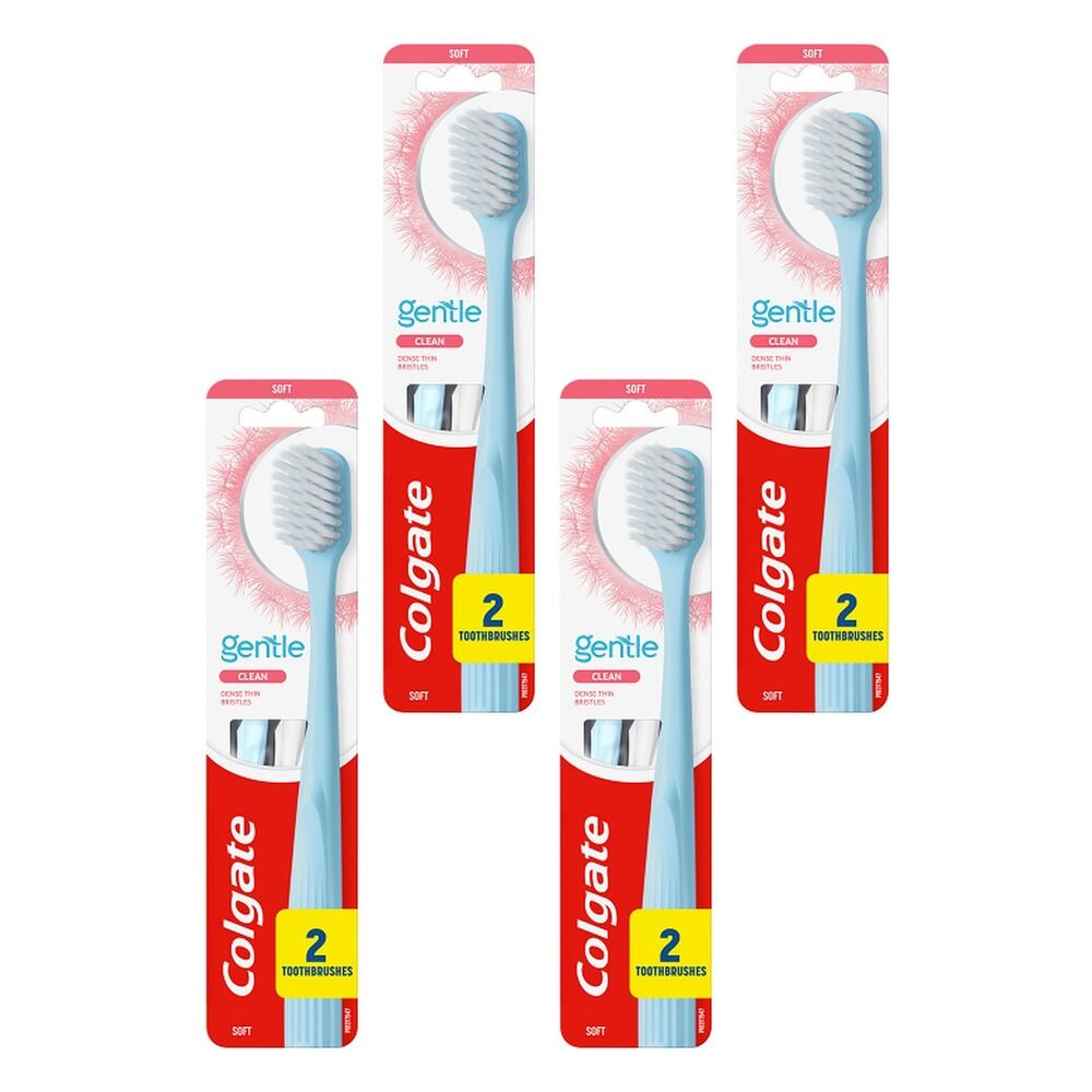 Colgate Gentle Clean Manual Toothbrush Soft Bristles 2 Pack Bundle of 4