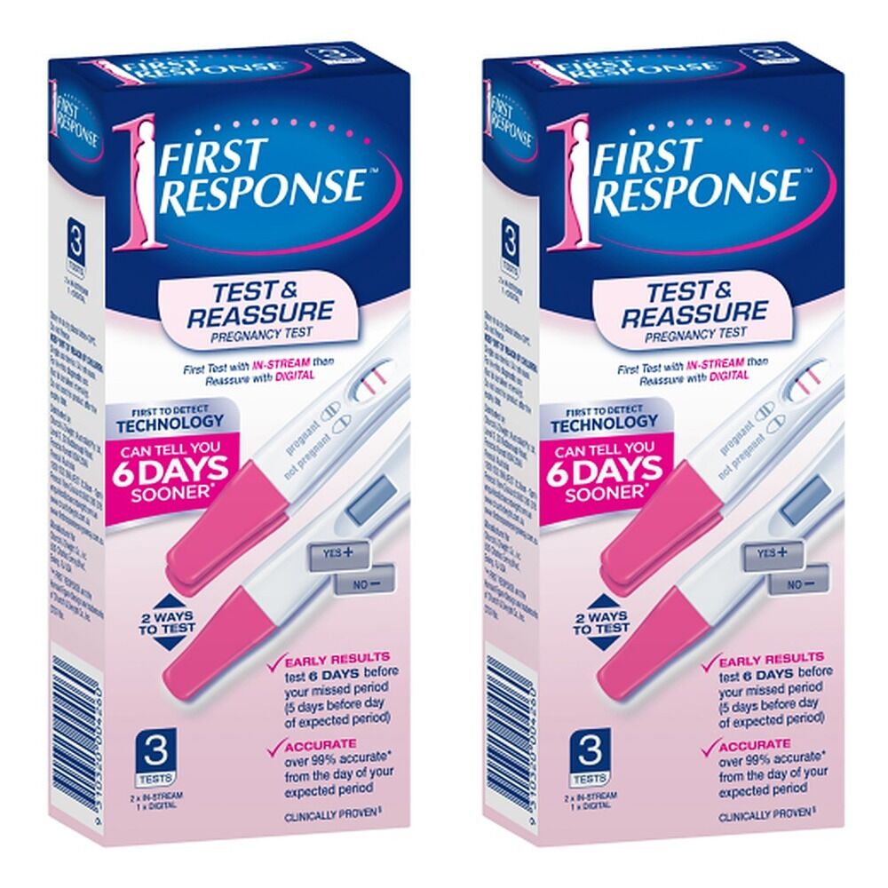 First Response Test & Reassure Pregnancy Test 3 Pack Bundle of 2