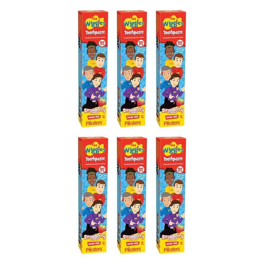 Piksters The Wiggles Kids Toothpaste Strawberry 2-5 Years 96g Pack of 6
