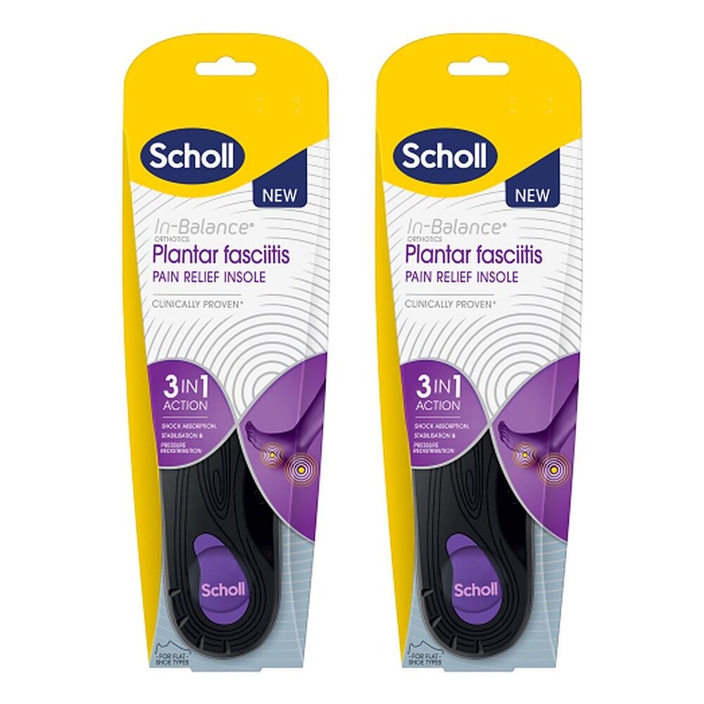 Scholl In-Balance Plantar Fasciitis Orthotic Insole Large Pack of 2