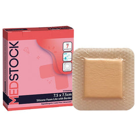 Medstock Silicone Lite Dressing With Border 7.5cm x 7.5cm 10 Pack