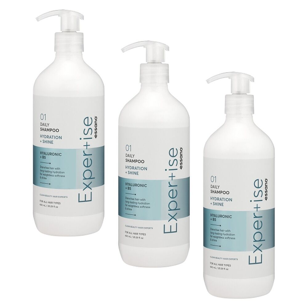 Essano Expertise Hydrating Daily Shampoo 600mL Pack of 3