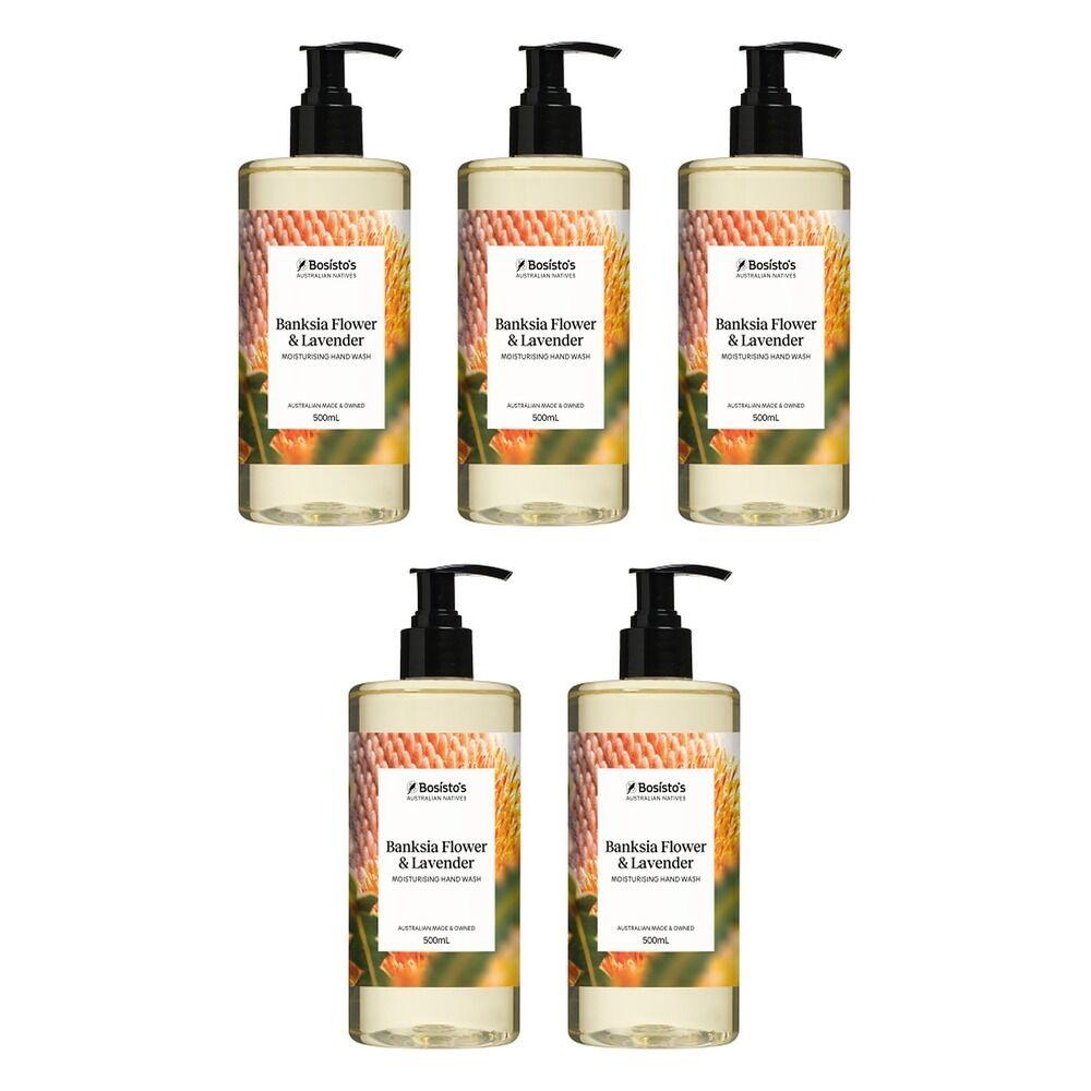 Bosisto's Banksia Flower and Lavender Hand Wash 500mL x 3 Bundle of 5