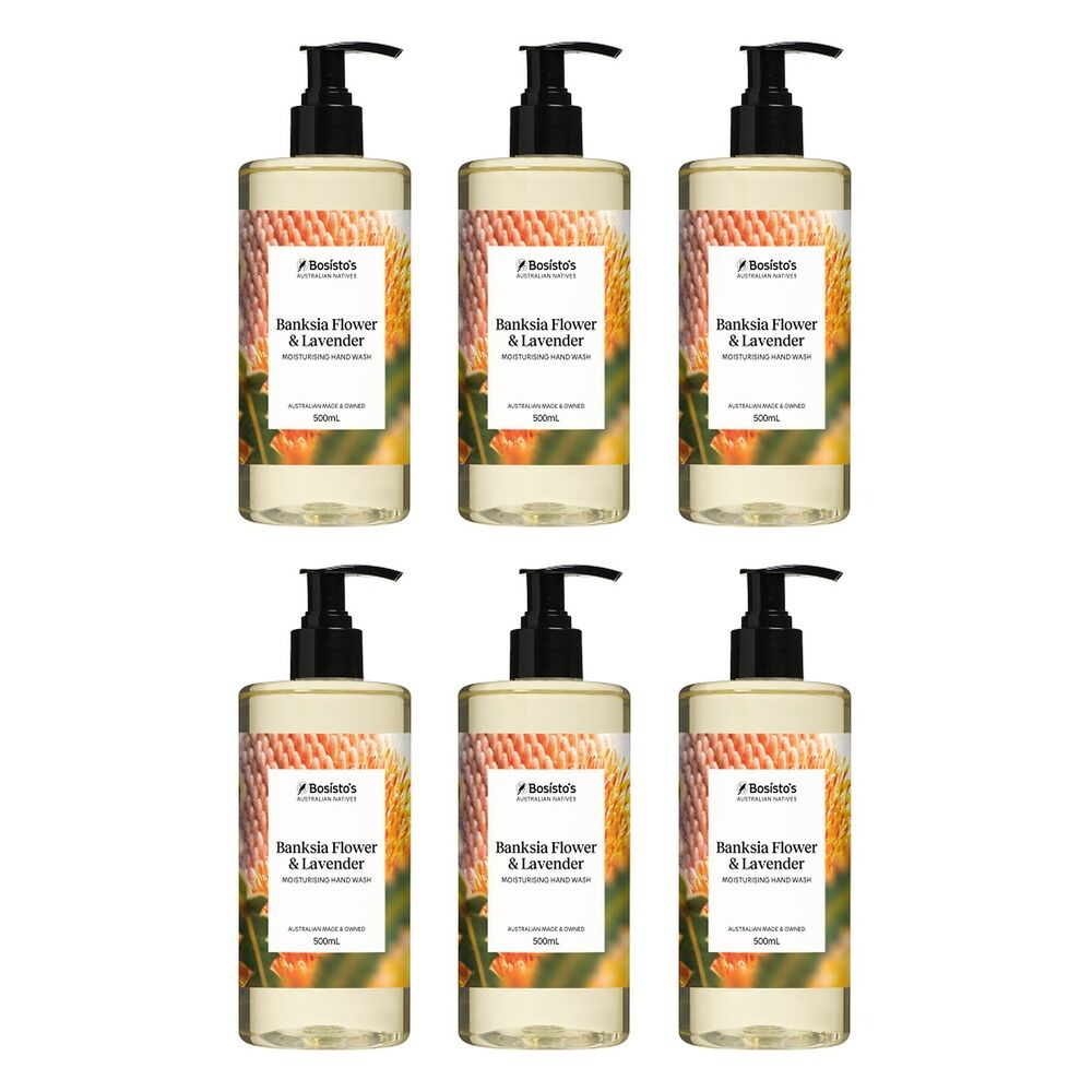 Bosisto's Banksia Flower and Lavender Hand Wash 500mL x 3 Bundle of 6