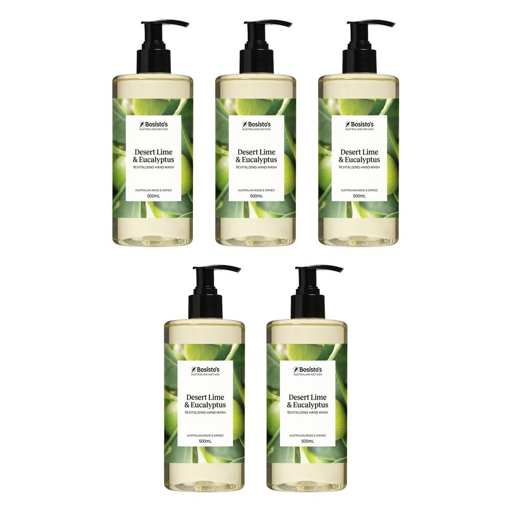 Bosisto's Desert Lime and Eucalyptus Hand Wash 500mL x 3 Bundle of 5