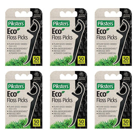 Piksters Eco Floss Picks 50 Pack Bundle of 6