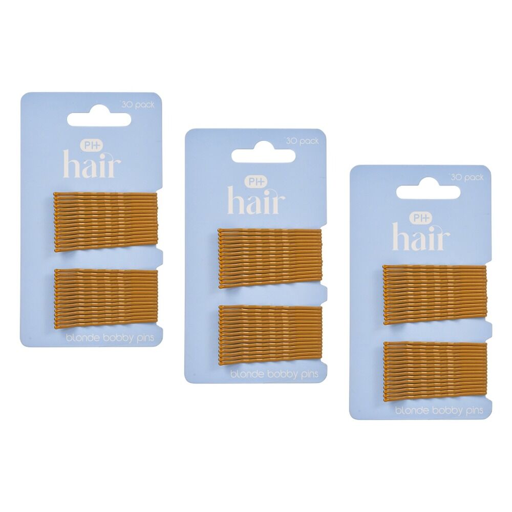 Pharmacy Health Blending Bobby Pins Blonde 30 Pack Bundle of 3