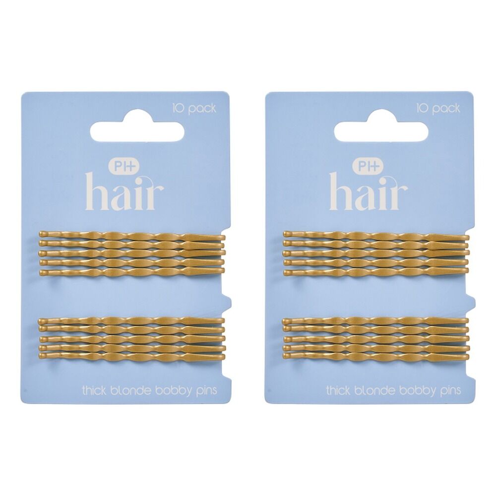 Pharmacy Health Thick Bobby Pins Blonde 10 Pack Bundle of 2
