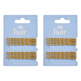 Pharmacy Health Thick Bobby Pins Blonde 10 Pack Bundle of 2