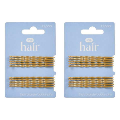 Pharmacy Health Thick Bobby Pins Blonde 10 Pack Bundle of 2