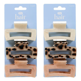 Pharmacy Health Medium Claw Clips Mixed 3 Pack Bundle of 2