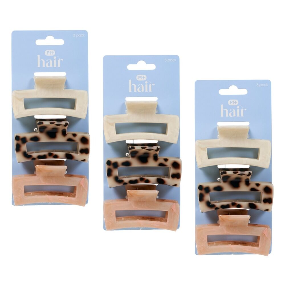 Pharmacy Health Medium Claw Clips Mixed 3 Pack Bundle of 3