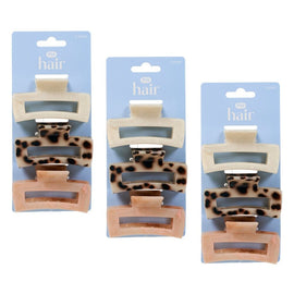 Pharmacy Health Medium Claw Clips Mixed 3 Pack Bundle of 3
