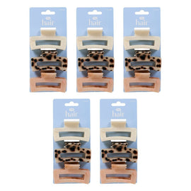 Pharmacy Health Medium Claw Clips Mixed 3 Pack Bundle of 5