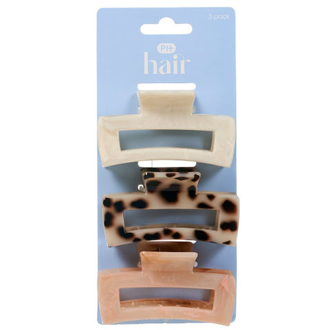 Pharmacy Health Medium Claw Clips Mixed 3 Pack